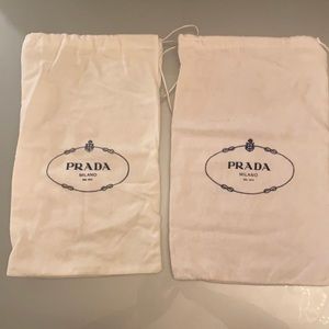PRADA brand new fabric drawstring shoe bags set/2